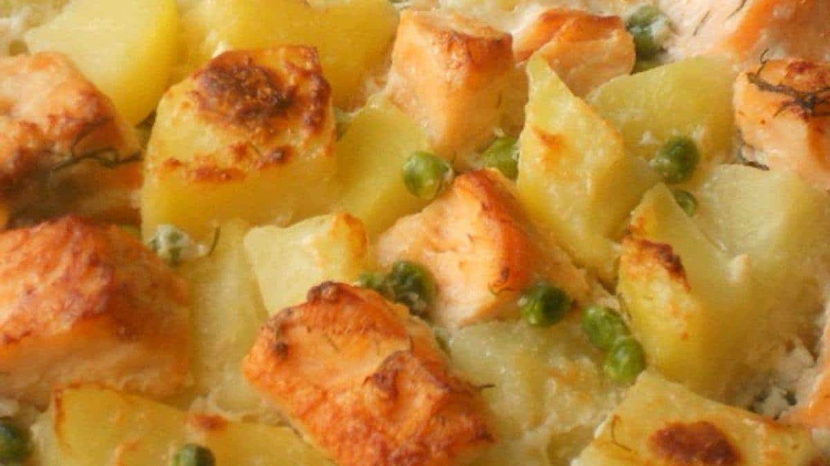 Gratin pommes de terre saumon