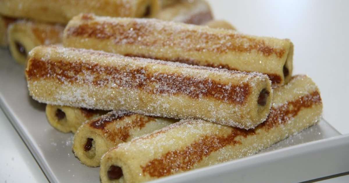 Pain de mie roulé au Nutella façon pain perdu