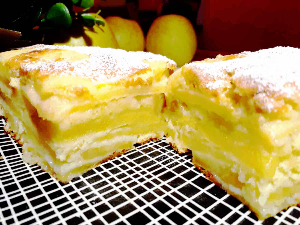 Gâteau flan aux pommes golden