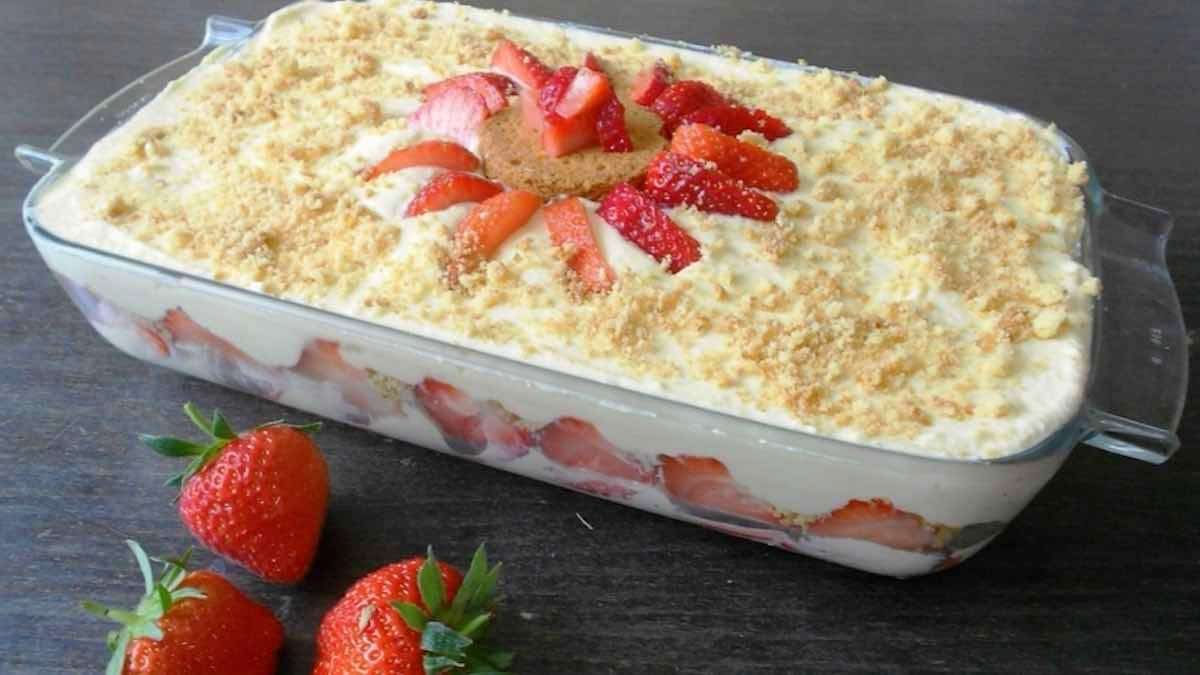 Tiramisu aux fraises mascarpone et au chocolat blanc