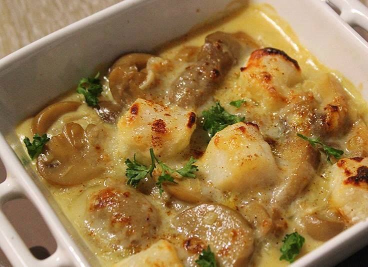 Saint-jacques gratinées