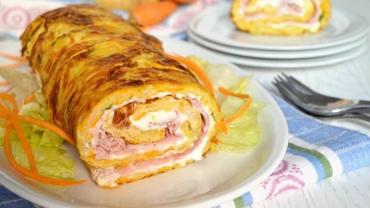 roulé de pommes de terre jambon fromage