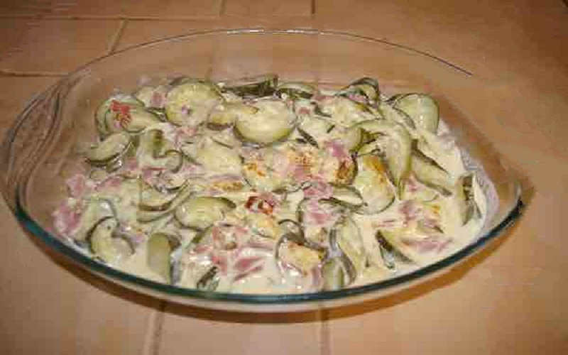 Courgettes jambon à la crème fraîche