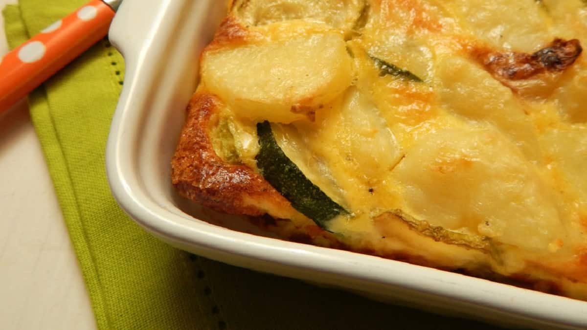Omelette pommes de terre et courgettes au four