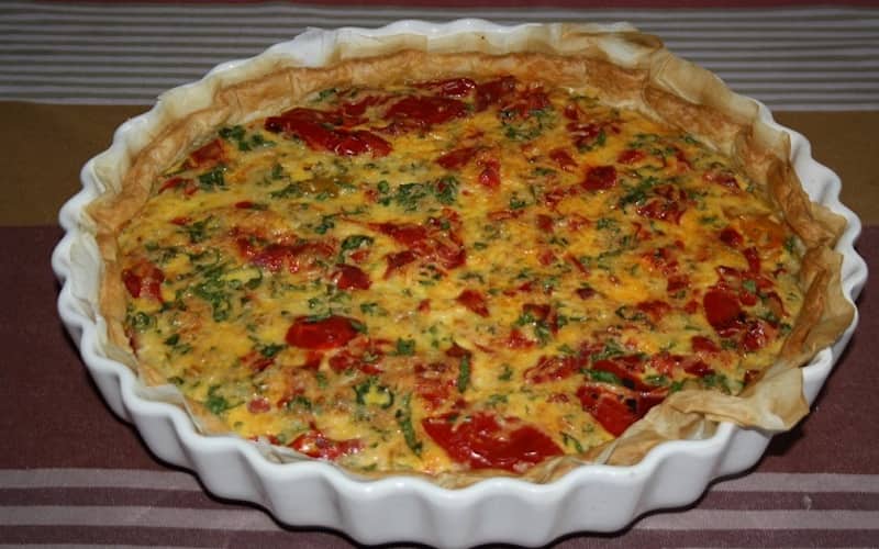 QUICHE AUX POIVRONS ET CHORIZO