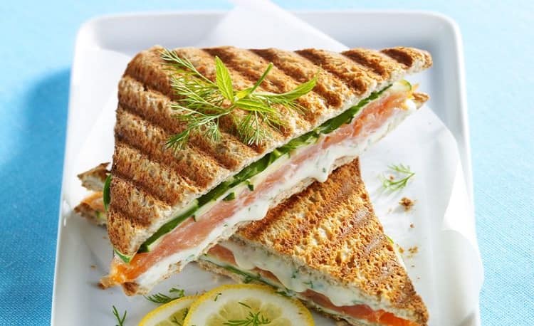 Croque monsieur au saumon et au Boursin