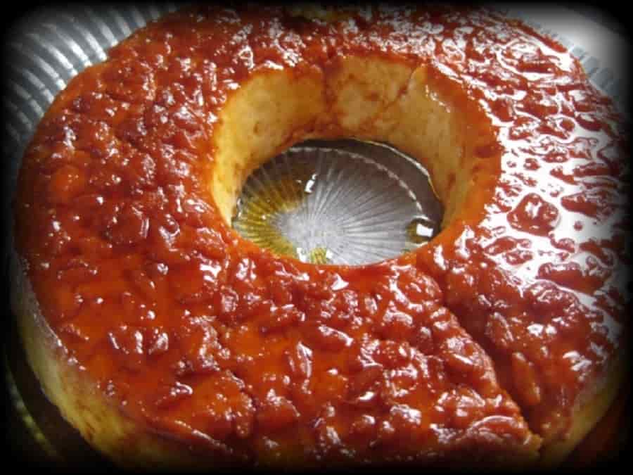 Gâteau de riz au caramel et vanille