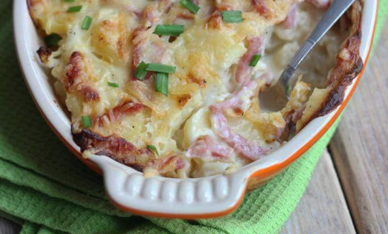 Gratin chou-fleur jambon