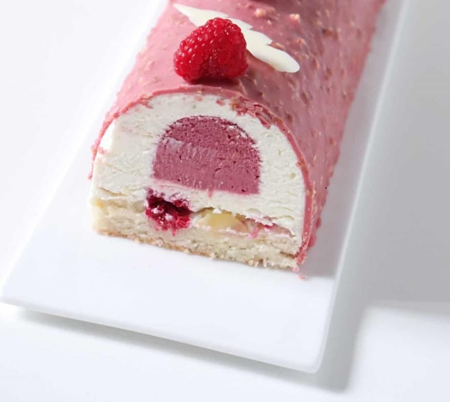 Bûche Ruby framboise citron vert