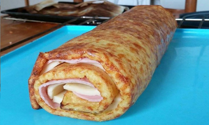 Roulé de savoie aux pommes de terre à la raclette et au jambon.