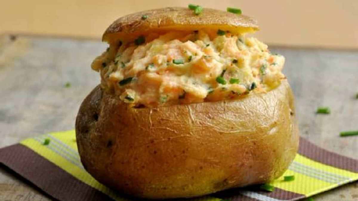 Recette: Pommes de terre farcies au saumon