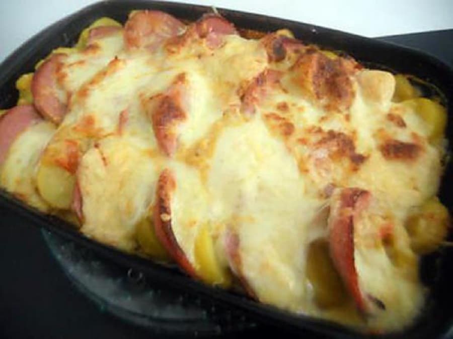 Gratin pomme de terre cervelas mozzarella