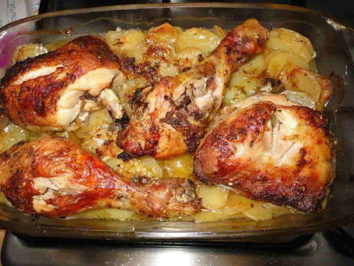 Poulet au four aux pommes de terre