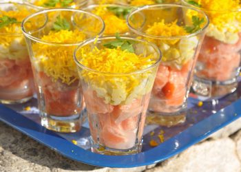 Tartare de saumon et œufs mimosa