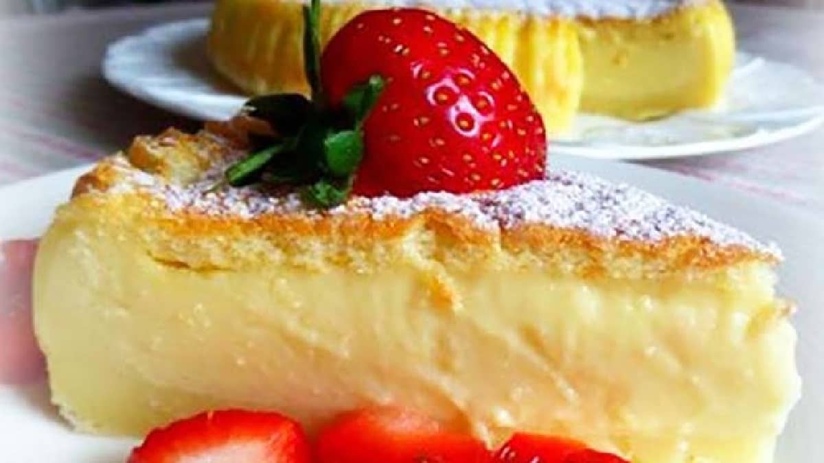 Gâteau magique au chocolat blanc