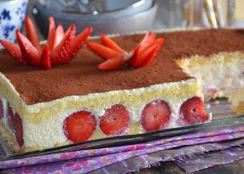 Gâteau tiramisu aux fraises