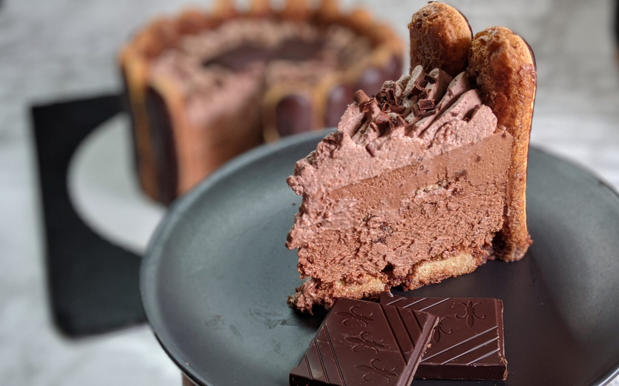 CHARLOTTE AU CHOCOLAT SANS CUISSON