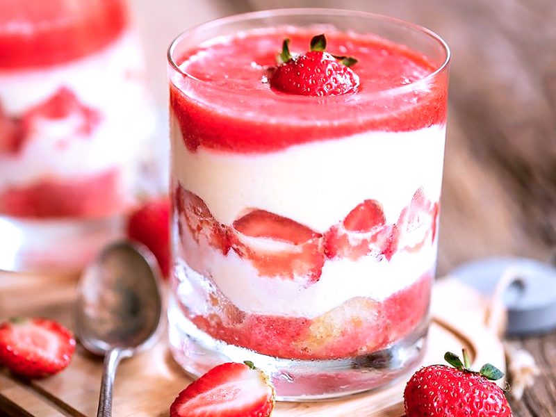 Tiramisu aux fraises en verrines