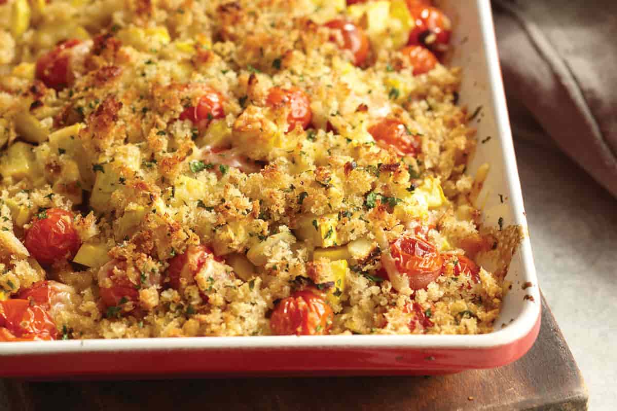 Crumble courgettes et tomates