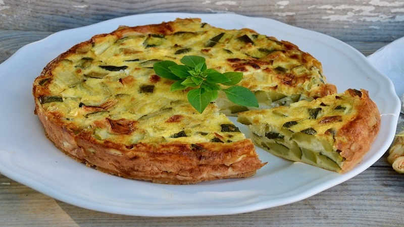 Clafoutis de courgettes au chèvre.
