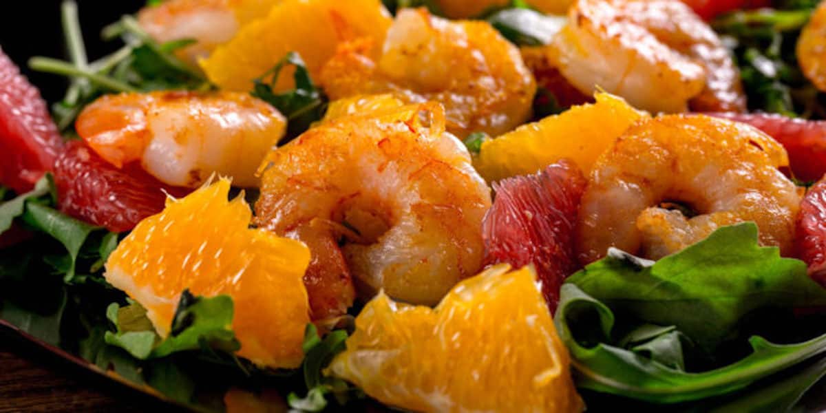 Salade de crevettes à l’orange