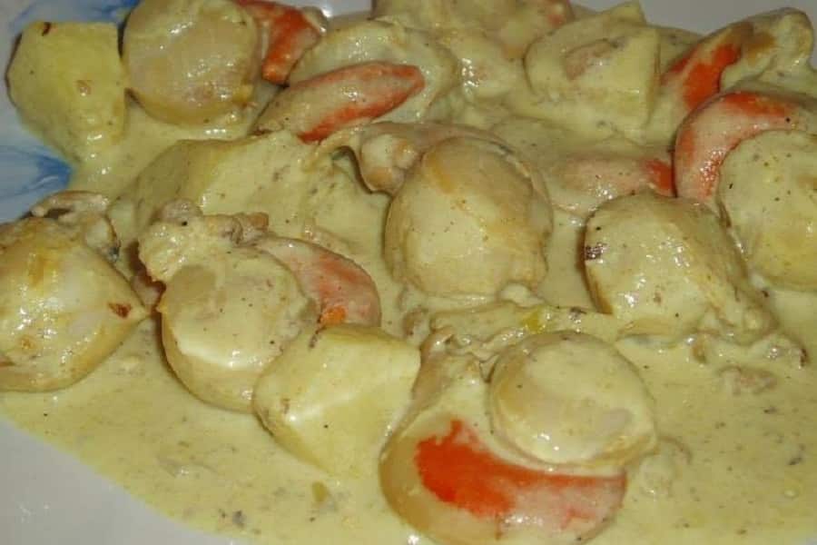 Noix de Saint-Jacques à la crème fraîche