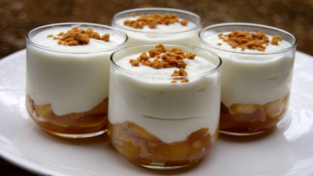 Fromage blanc aux pommes caramélisées
