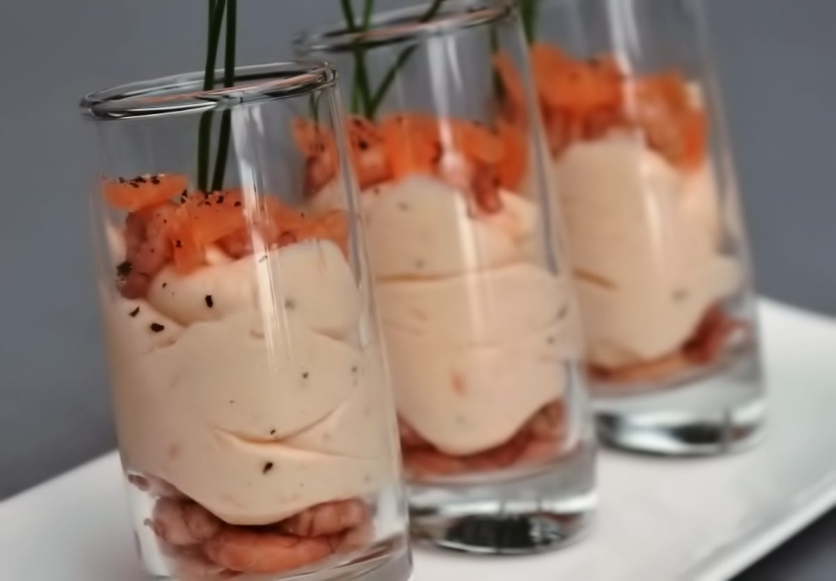 Verrines de mousse de saumon fumé