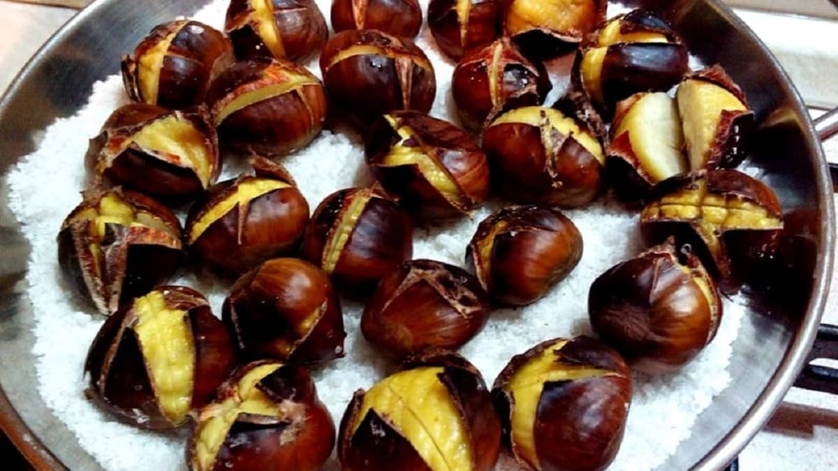 Marrons grillées au sel