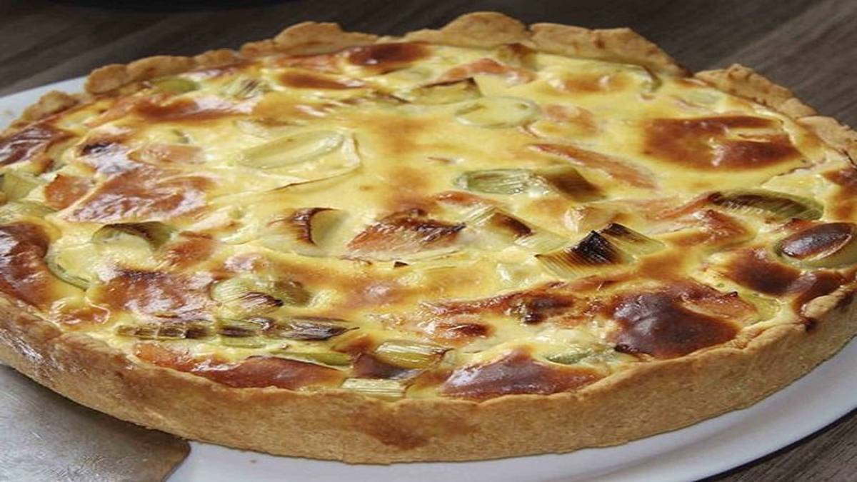 Quiche aux poireaux et saumon